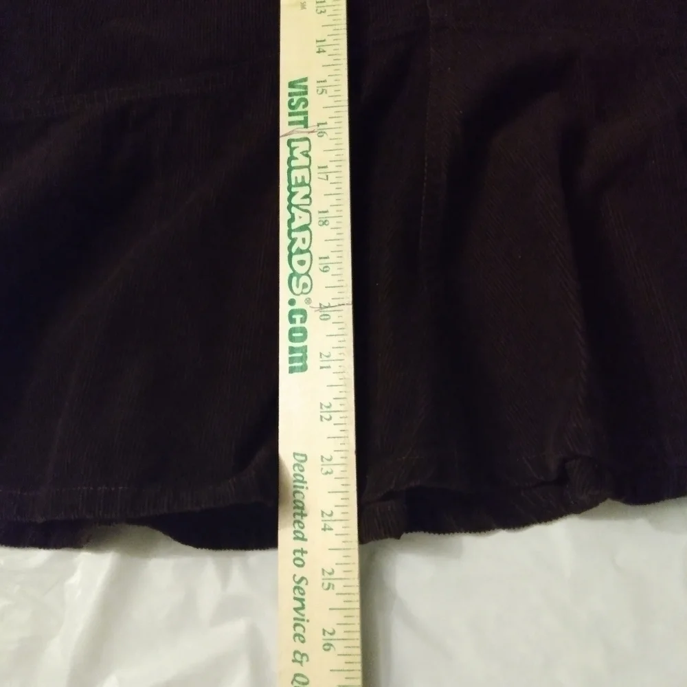 Chaps Demin Corduroy Skirt, 16, Chocolate Brown, pre-owned